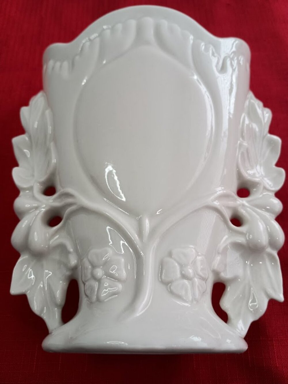 Vintage White Ceramic Floral Vase